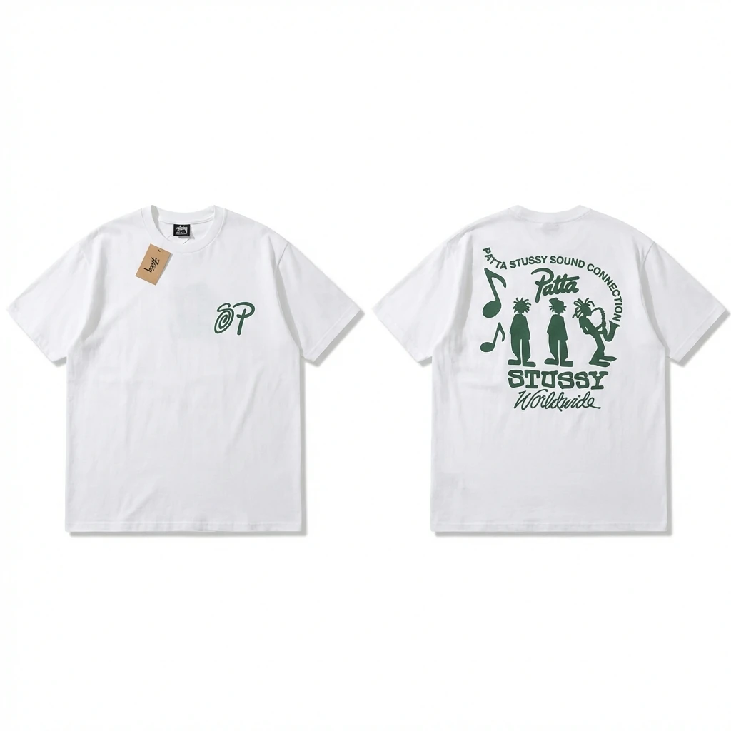 Stussy Music Print White T-shirt