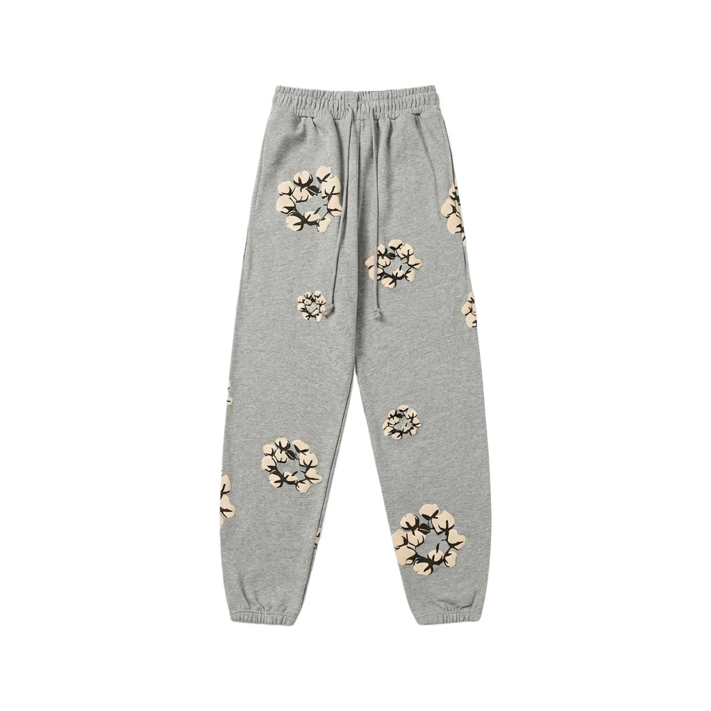 DENIM TEARS Floral Casual Grey Sweatpants