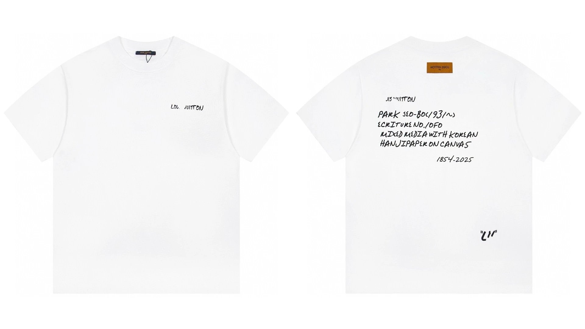 Louis Vuitton Co-branded Graffiti Style White T-Shirt