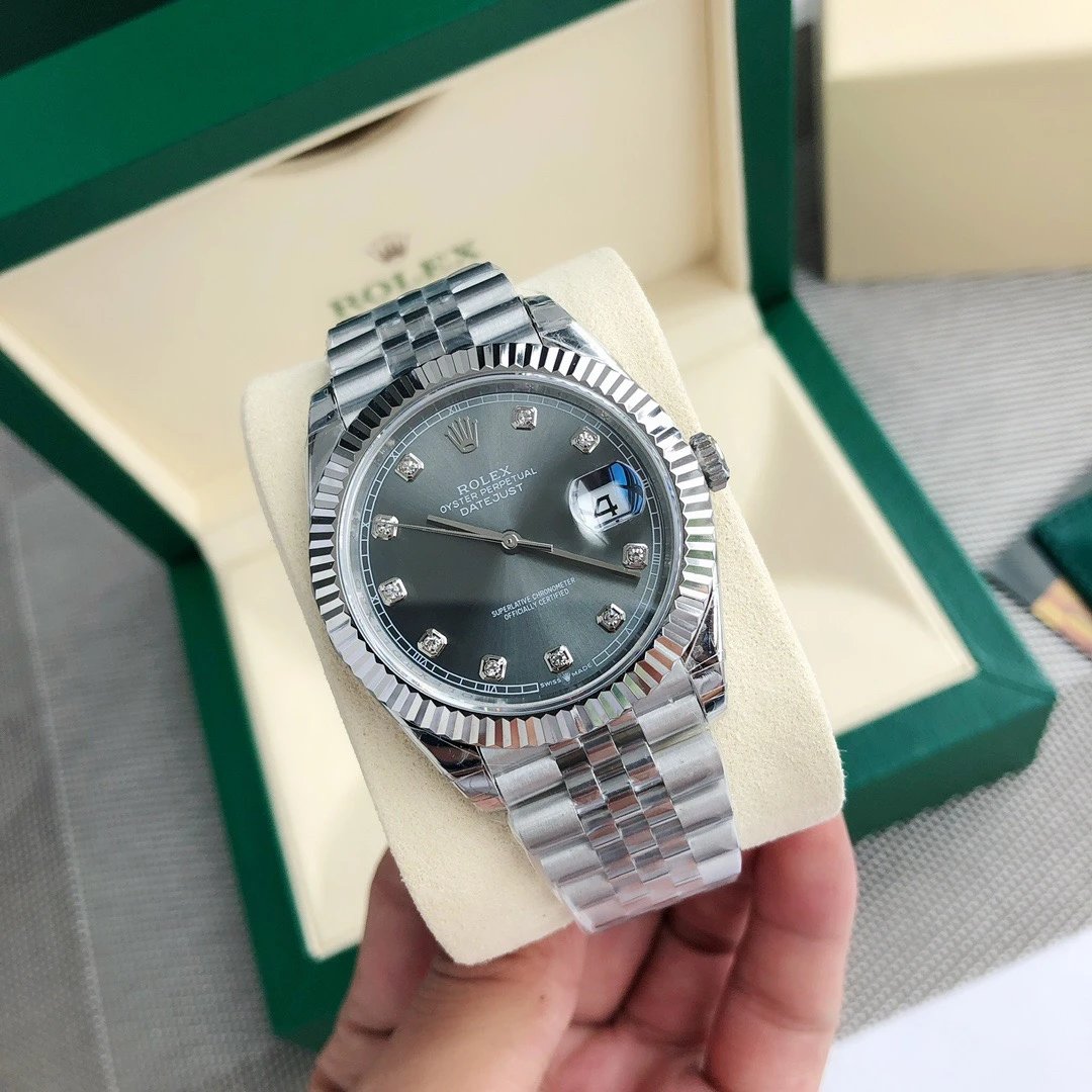 Rolex Datejust Automatic Watch - Slate Diamond Dial Style Edit
