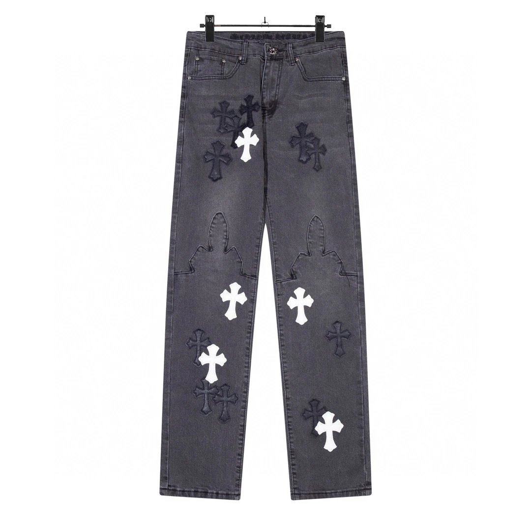 Chrome Hearts Relaxed Graphic jeans Light Denim Jeans with Designer-Inspired Detail