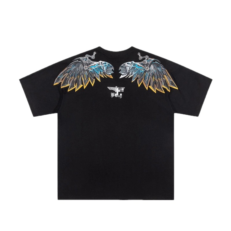 BOY Mechanical Wing Street Style Black Short Sleeve T-Shirt
