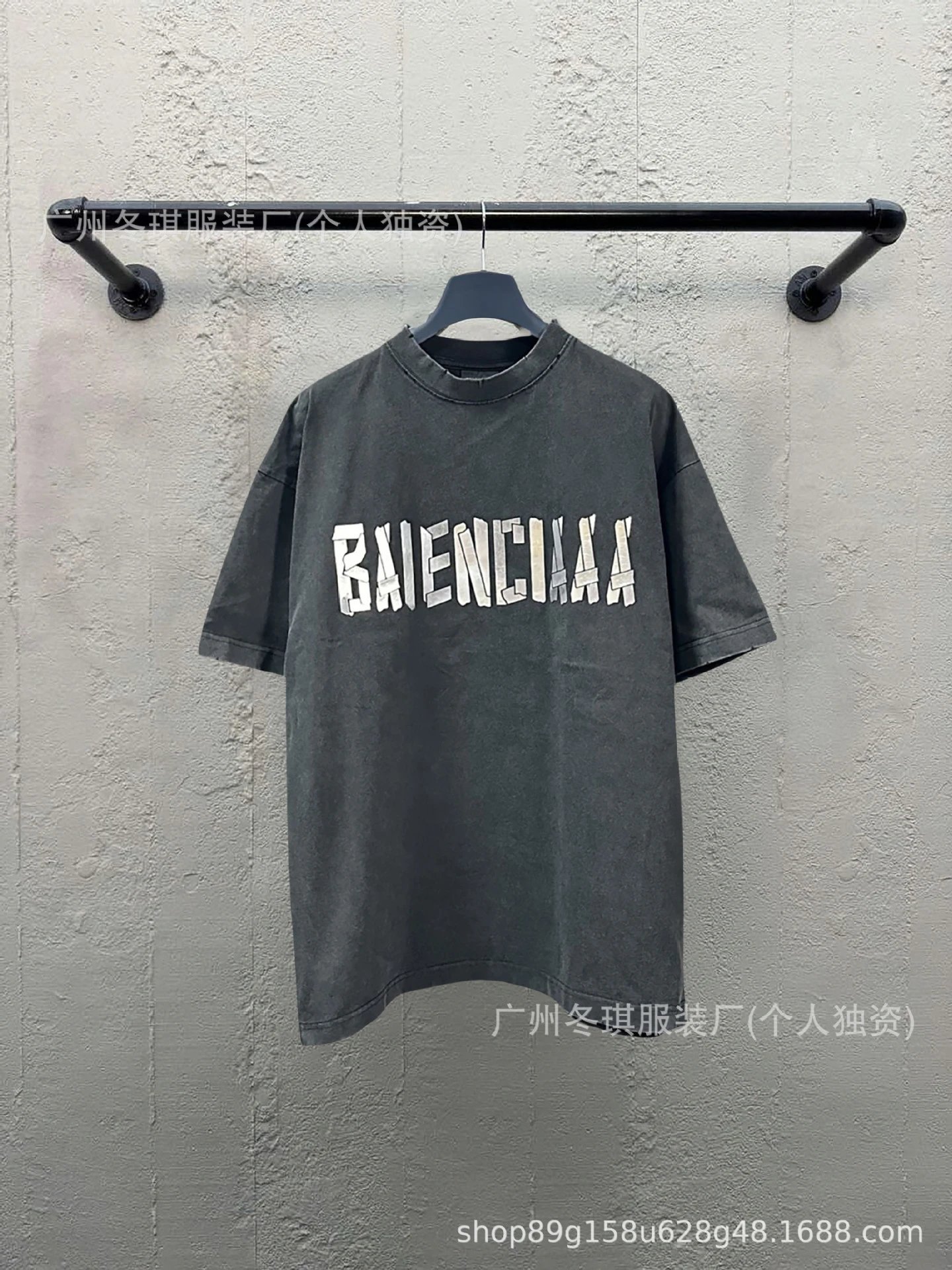 Balenciaga alphabet style black T-shirt