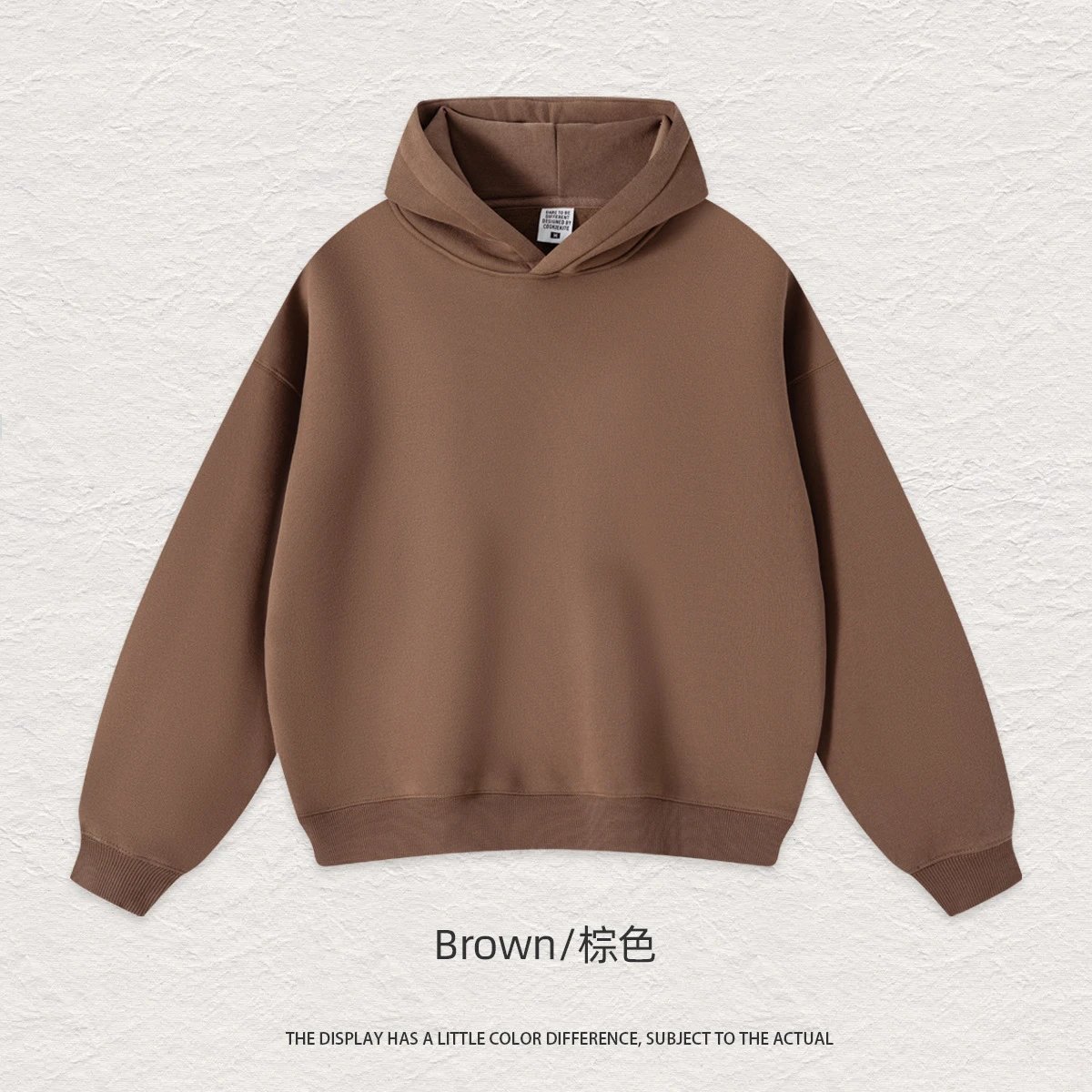 Patterned Blank pullover hoodie Black Minimal A with Polished Detail