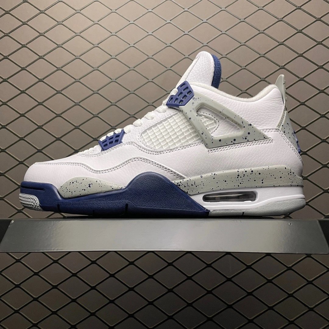 Jordan White, Lilac and Blue Basketball High-Tops Highlighting Contrast Midsole
