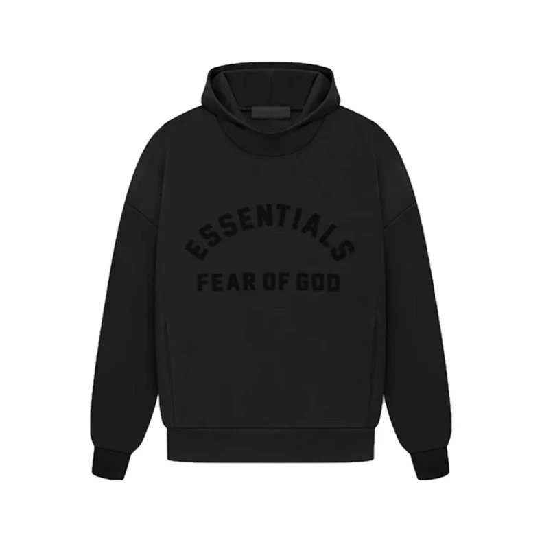 Black Winter Fleece Hoodie for Casual Layers