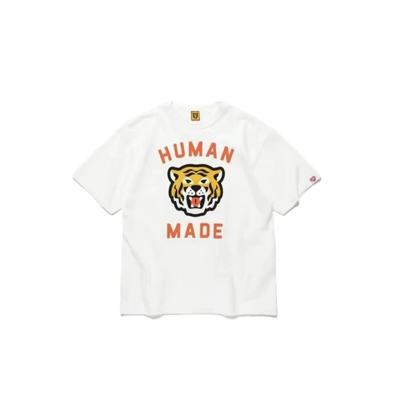 HUMAN MADE Tiger Head Vintage Japanese Style White Short-sleeve T-shirt