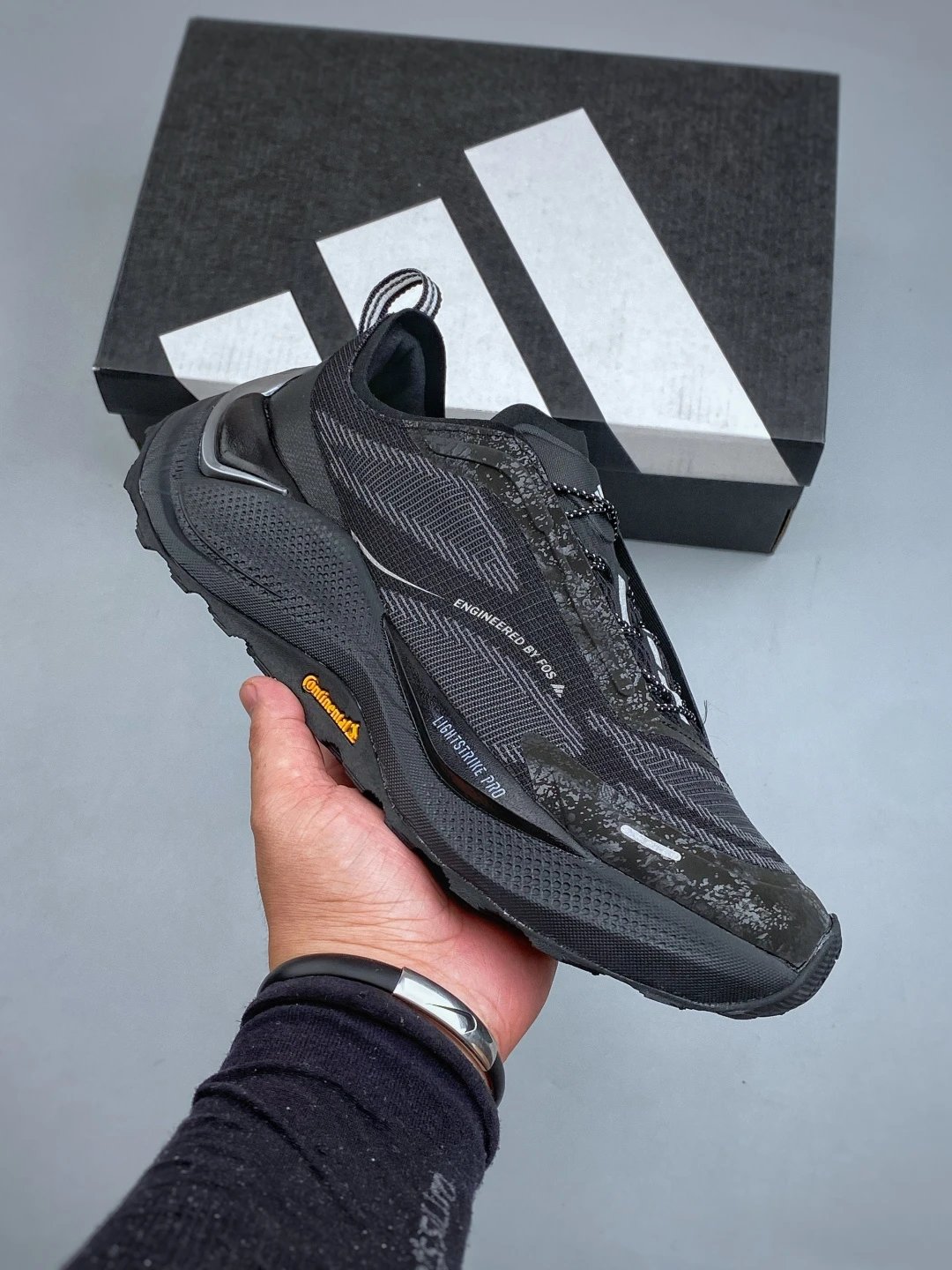 Adidas Black Trail Sneakers Featuring Treaded Trail Sole