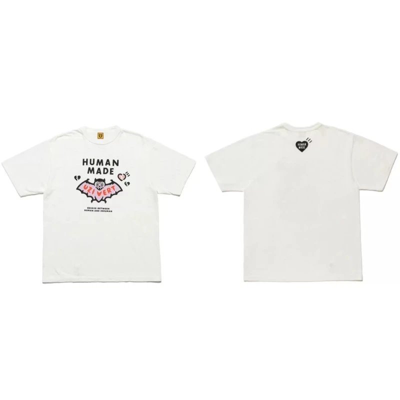 Human Made Casual Heart logo T-shirt Black Green Human for Comfortable Styling