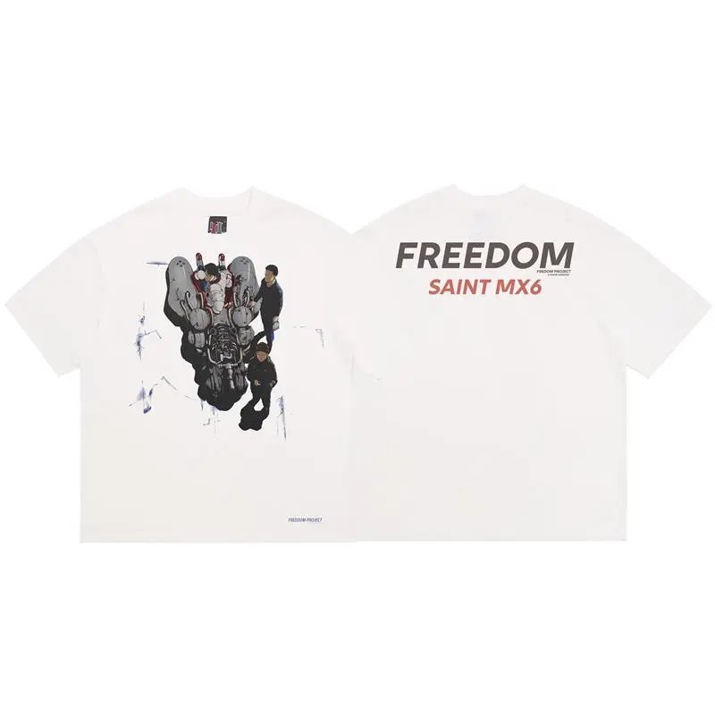 SAINT MX6 Streetwear Printed White T-Shirt
