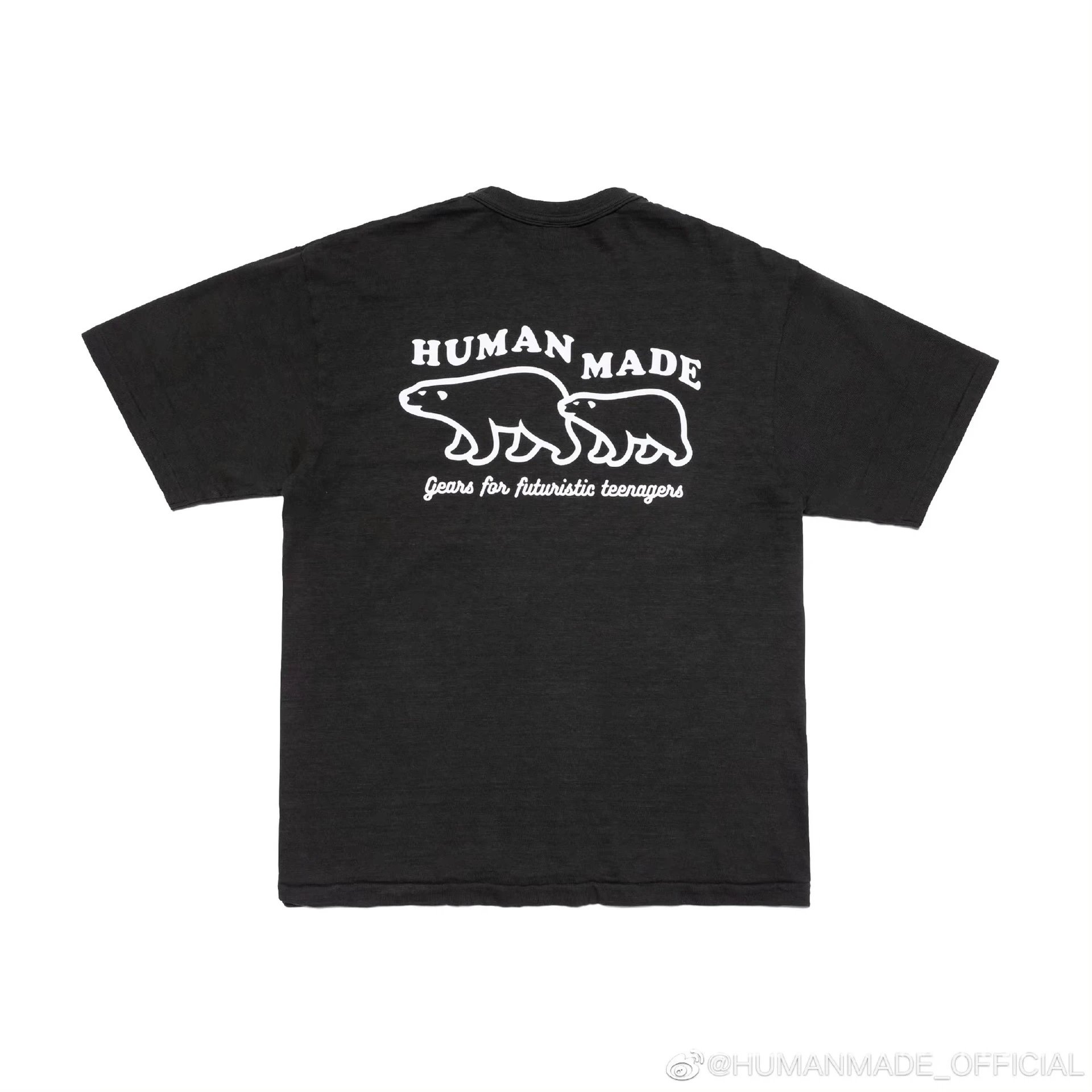 HUMAN MADE Polar Bear Print Vintage Style Black T-Shirt