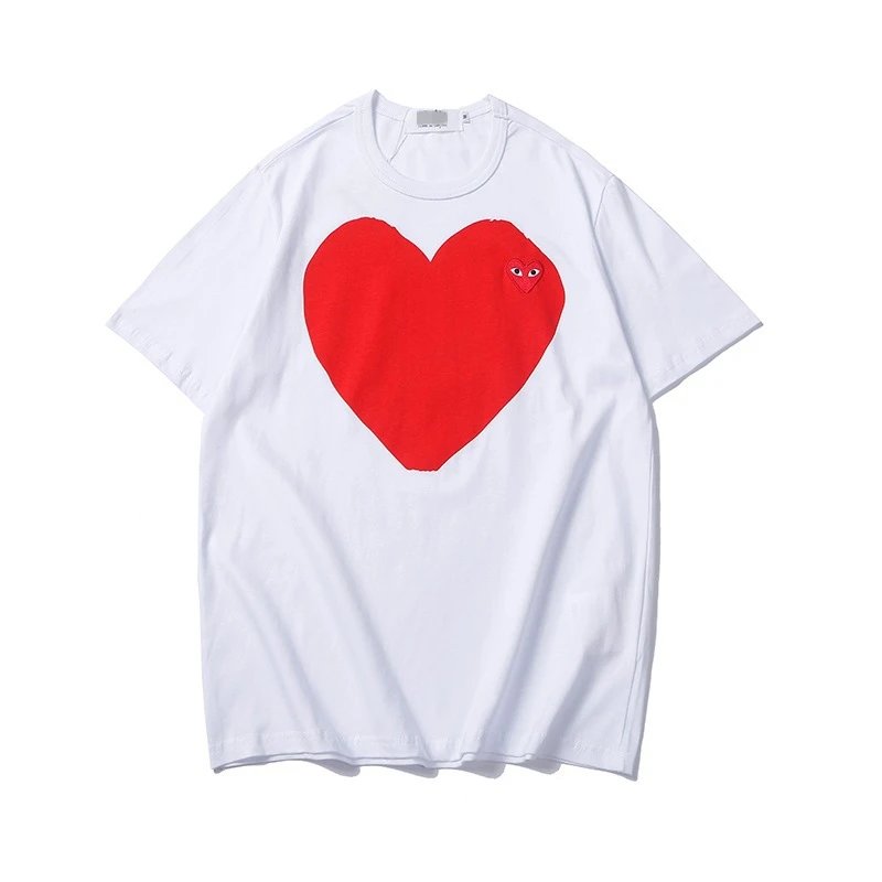 Comme des Garcons PLAY 2023-27 White Style 2327 Heart Logo T-Shirt Clean Finish