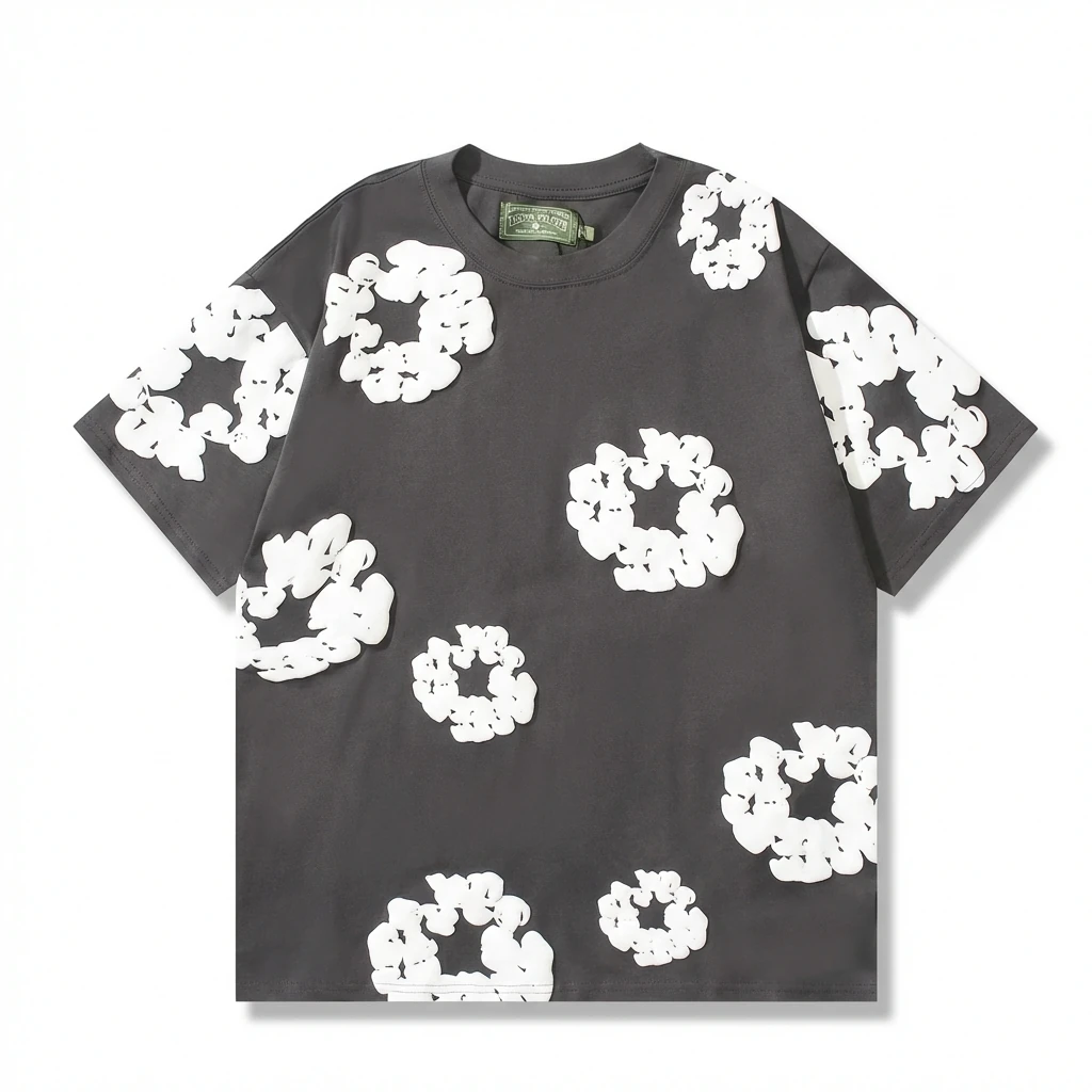 DENIM TEARS Three-dimensional Flower Style T-shirt