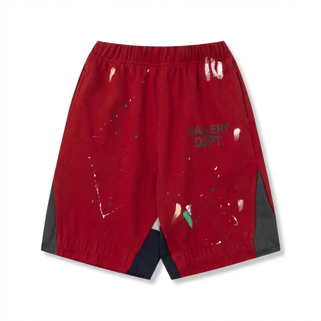 Gallery Dept Red Graffiti Style Shorts