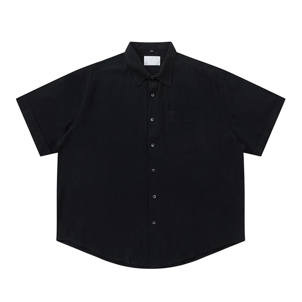 AMI series short-sleeved shirts in black