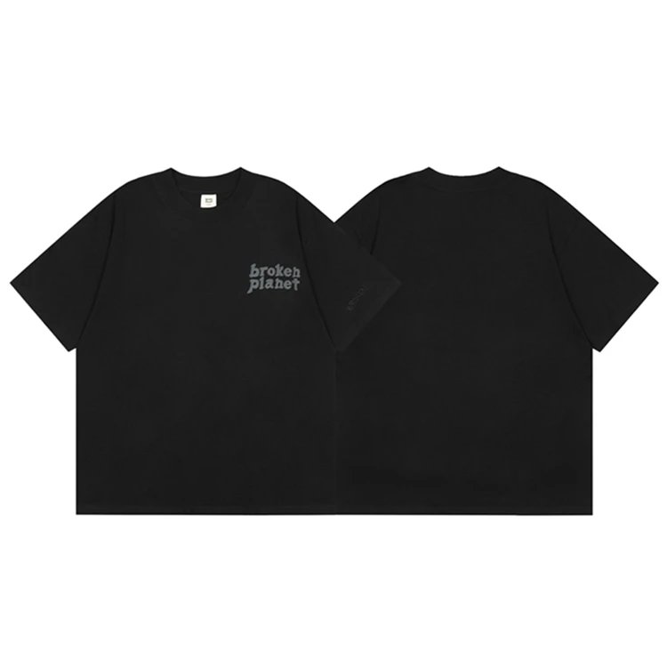 Broken Hearts Raised-Print Graphic Black Style Bpi08 Graphic T-Shirt Weekend Wear