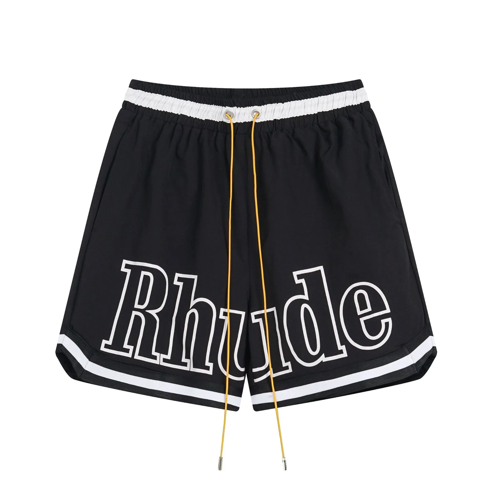 RHUDE lettered sporty shorts