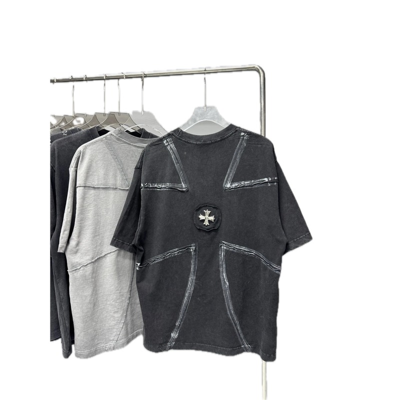 Chrome Hearts Cross Vintage Distressed Black Short-sleeve T-shirt