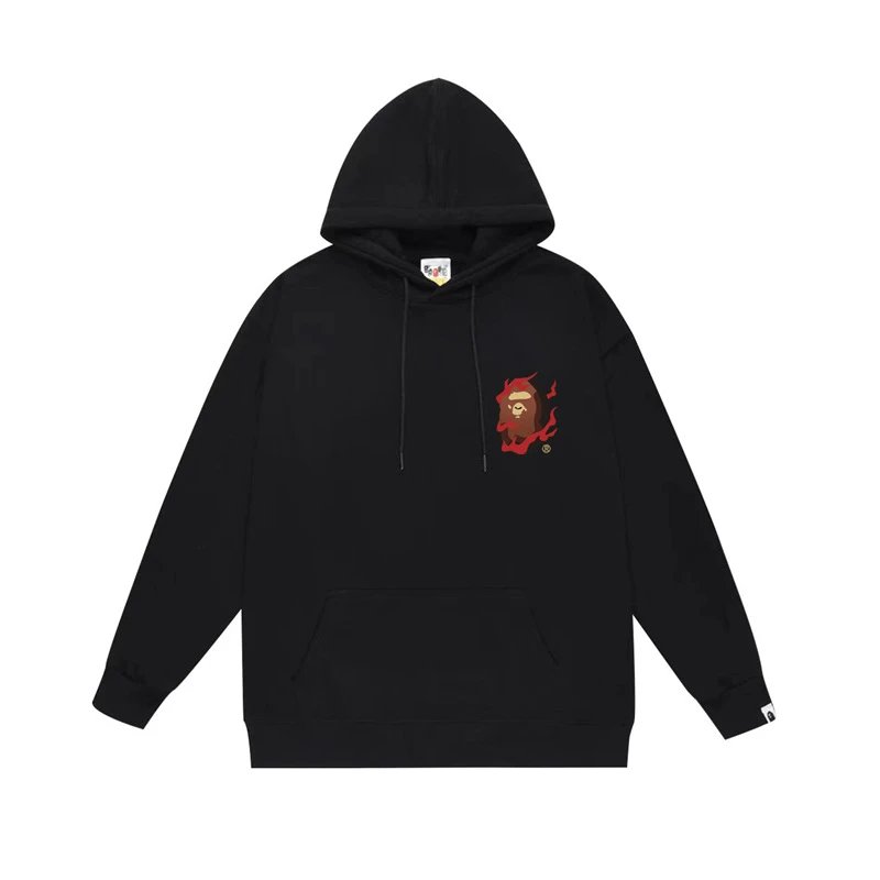 Bape Flame Wind Black Hoodie