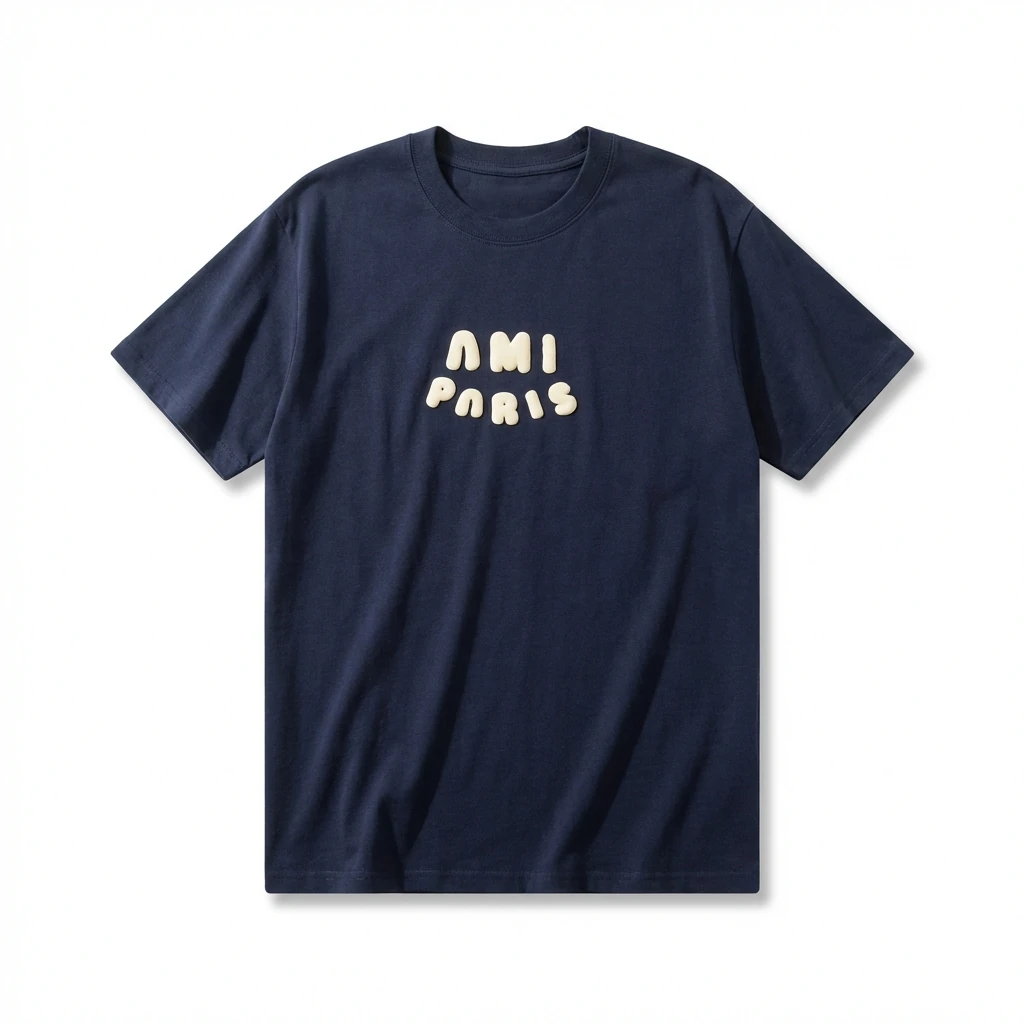 AMI minimalist style dark blue T-shirt