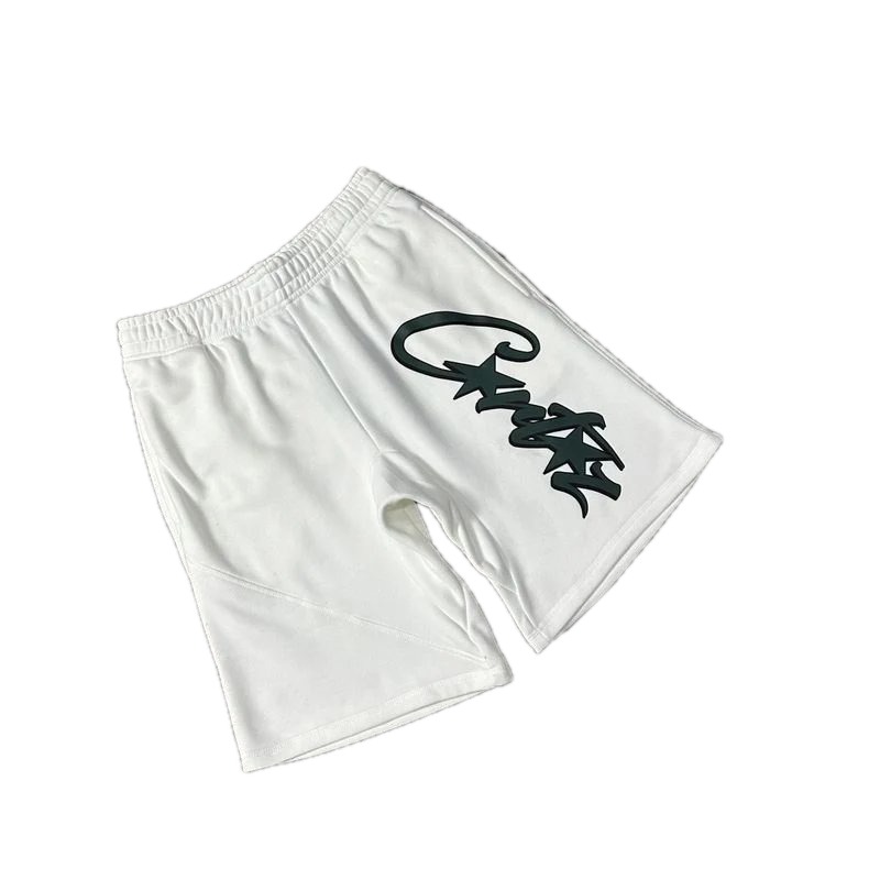 Corteiz letter-style white shorts
