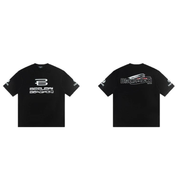Balenciaga Printed Street Style Black T-shirt