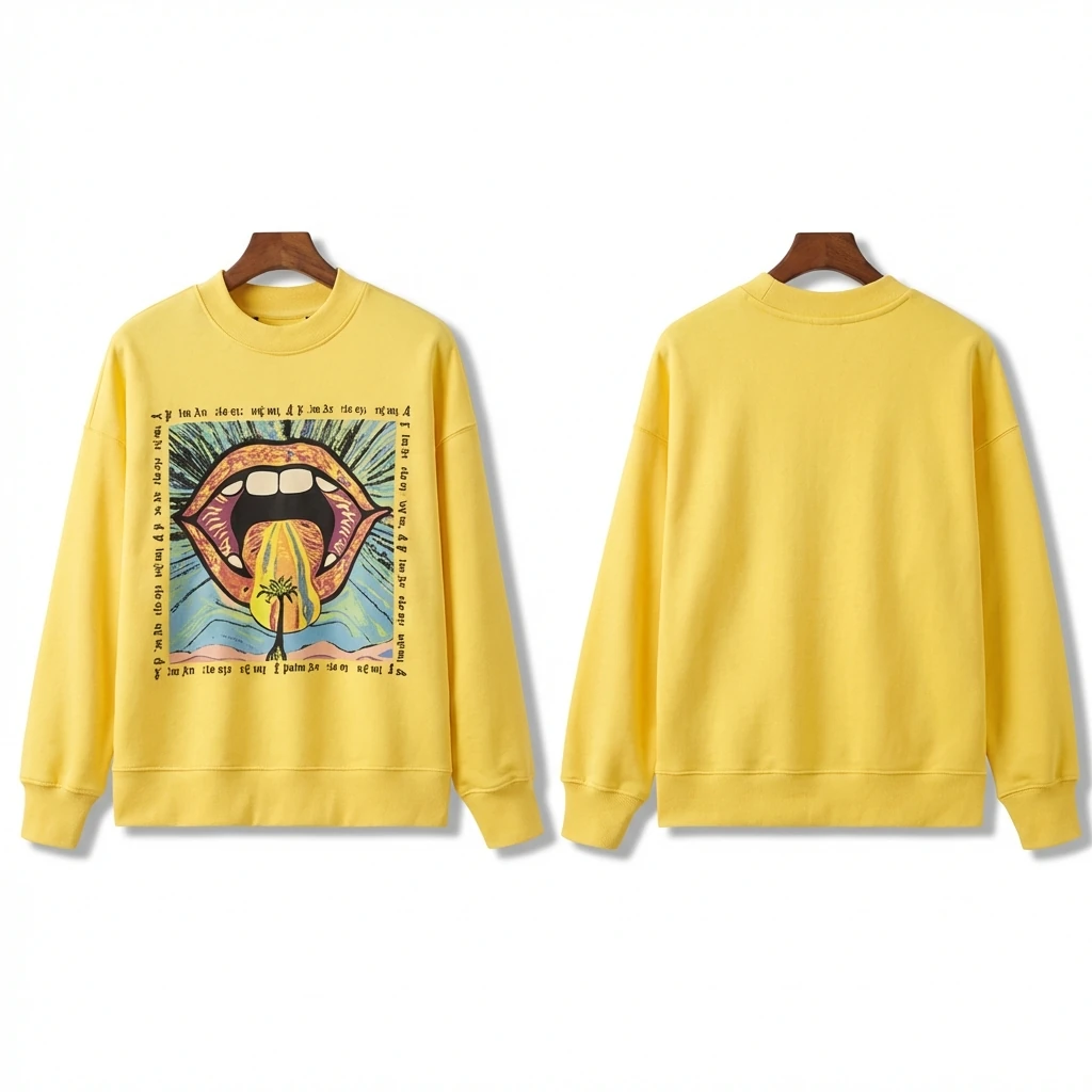 Palm Angels Trendy Yellow Sweatshirt