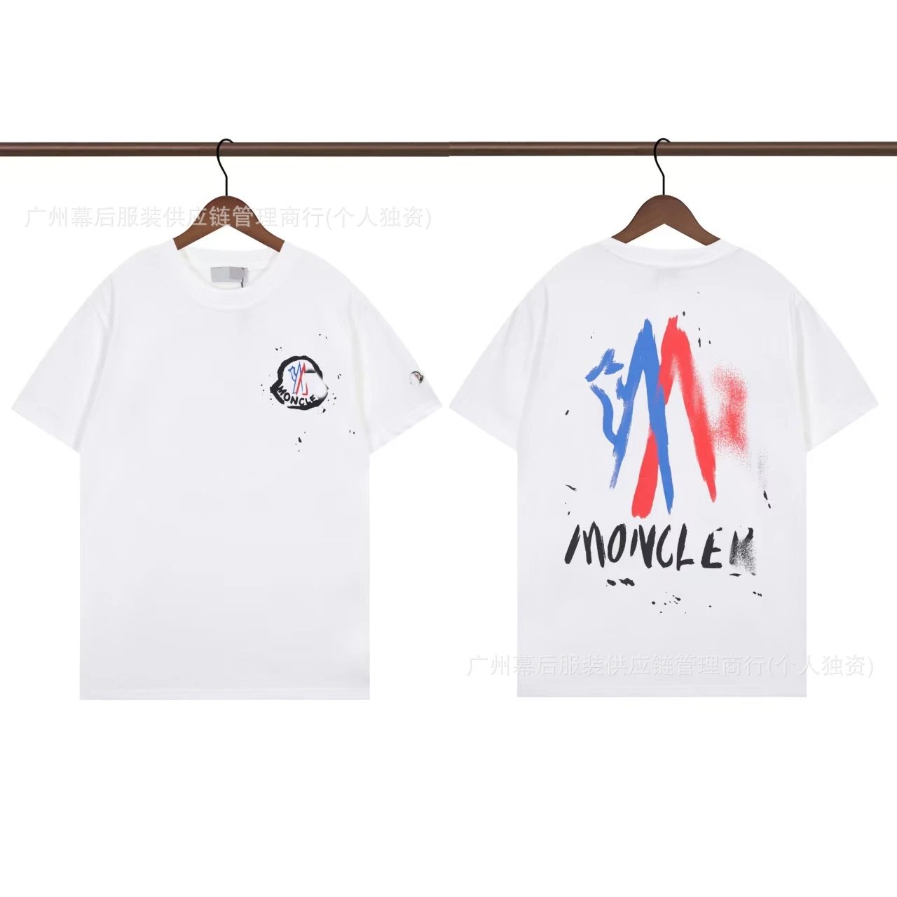 Moncler Graffiti Street Style White Short-sleeve T-shirt