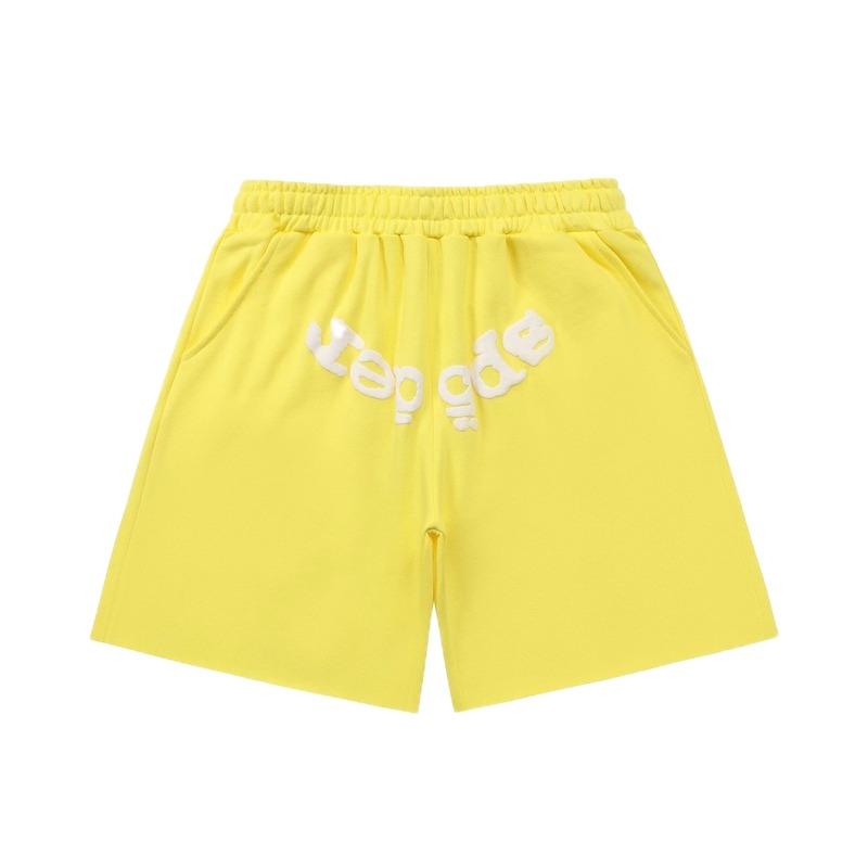 Sp5der casual style yellow shorts