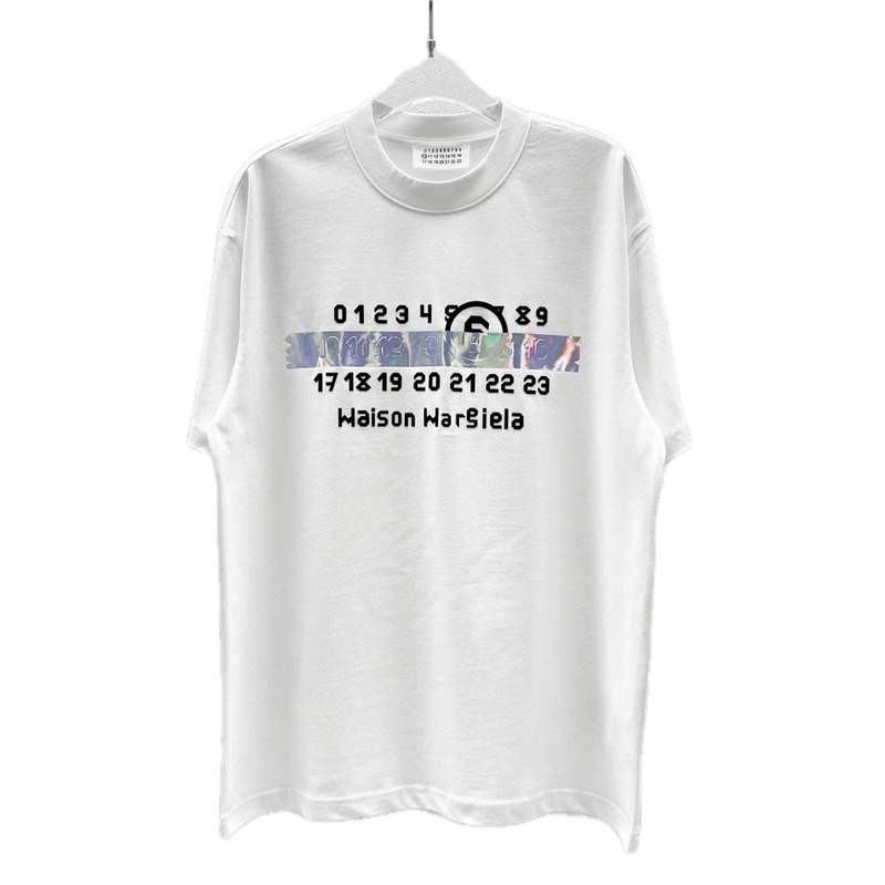 Maison Margiela Digital Trendy & Edgy Style White T-Shirt