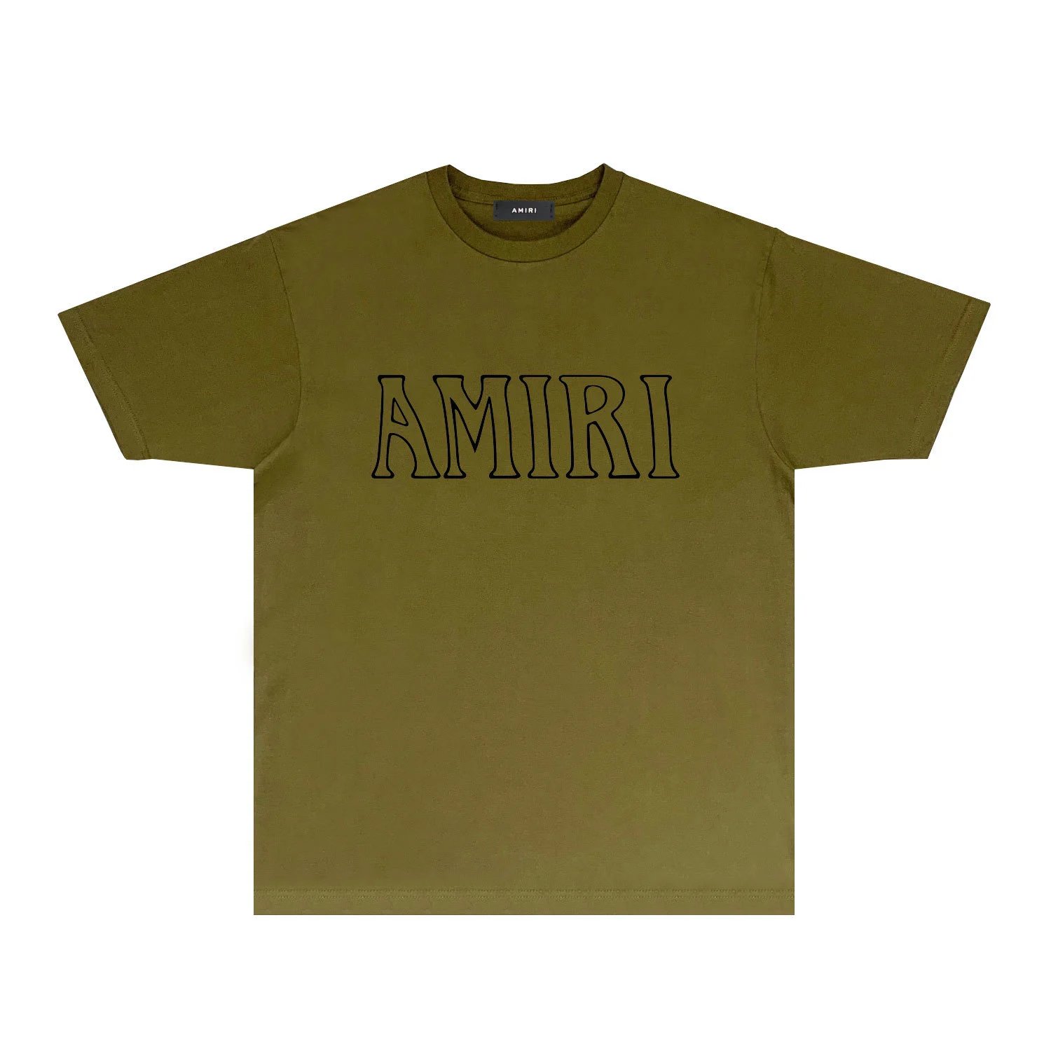 AMIRI Basic Style Minimalist Olive Green T-shirt