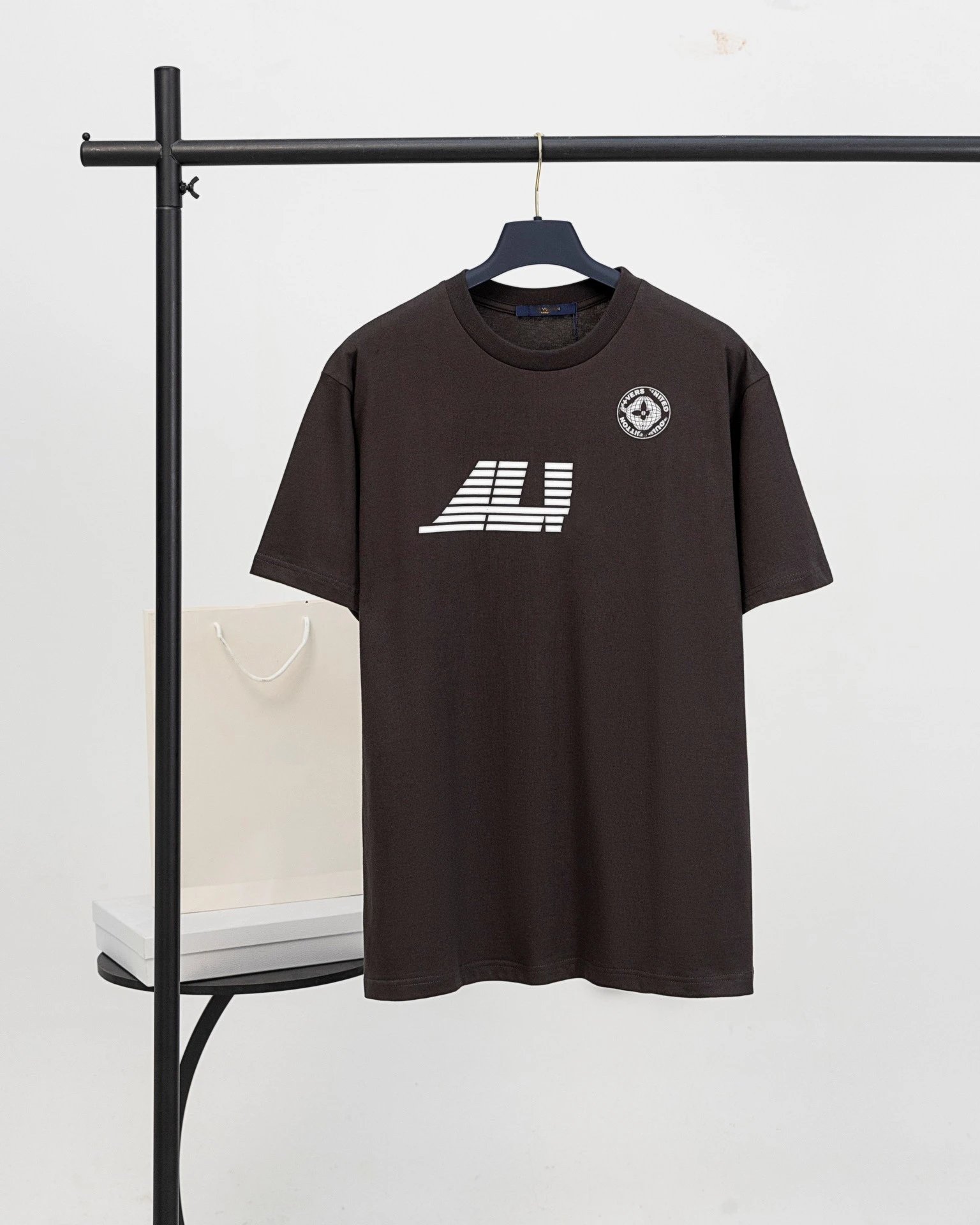 Louis Vuitton Printed Casual-style Dark Brown Short-sleeve T-shirt