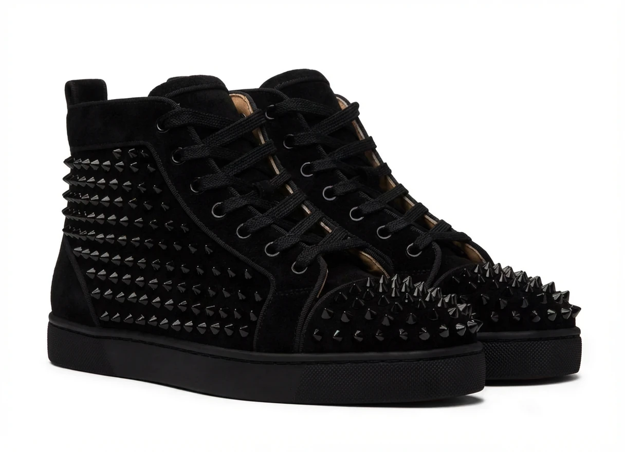 Christian Louboutin Rivet Punk Style Black Shoes