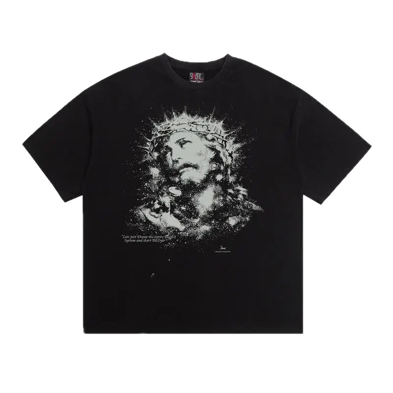 SAINT Jesus with Thorns Vintage Black T-Shirt