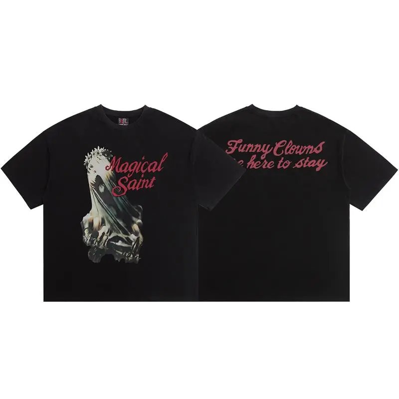 SAINT Ghost Print Dark Style Black T-Shirt