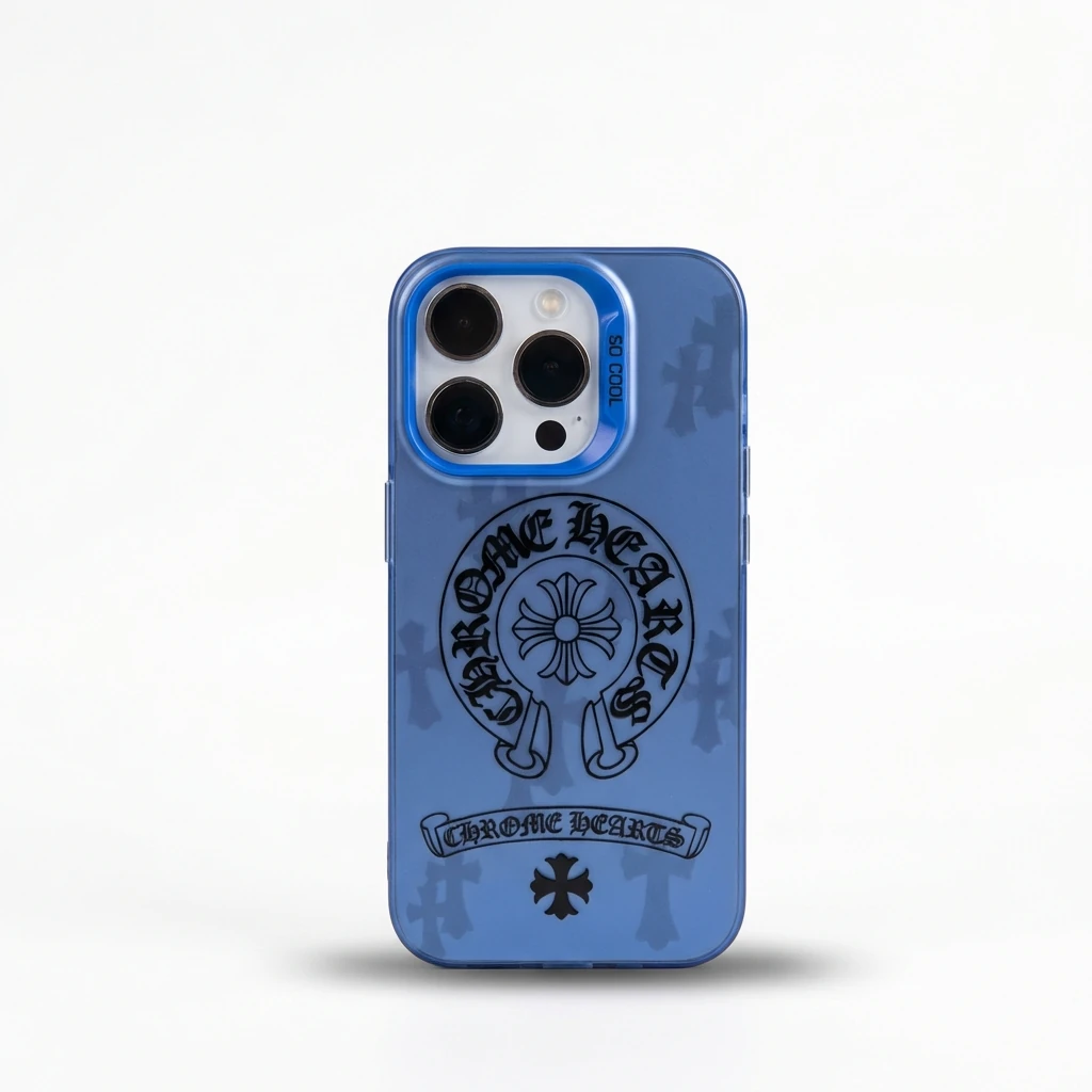 Chrome Hearts Dark Style iPhone Blue Case