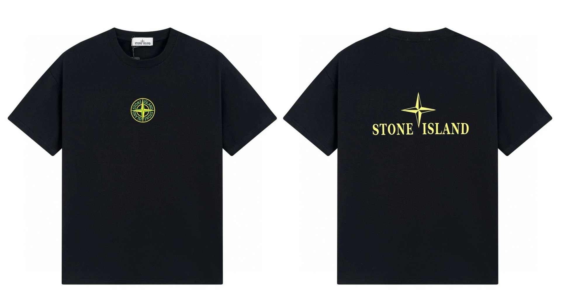 Stone Island Compass Series Streetwear Black Short Sleeve T-Shirt