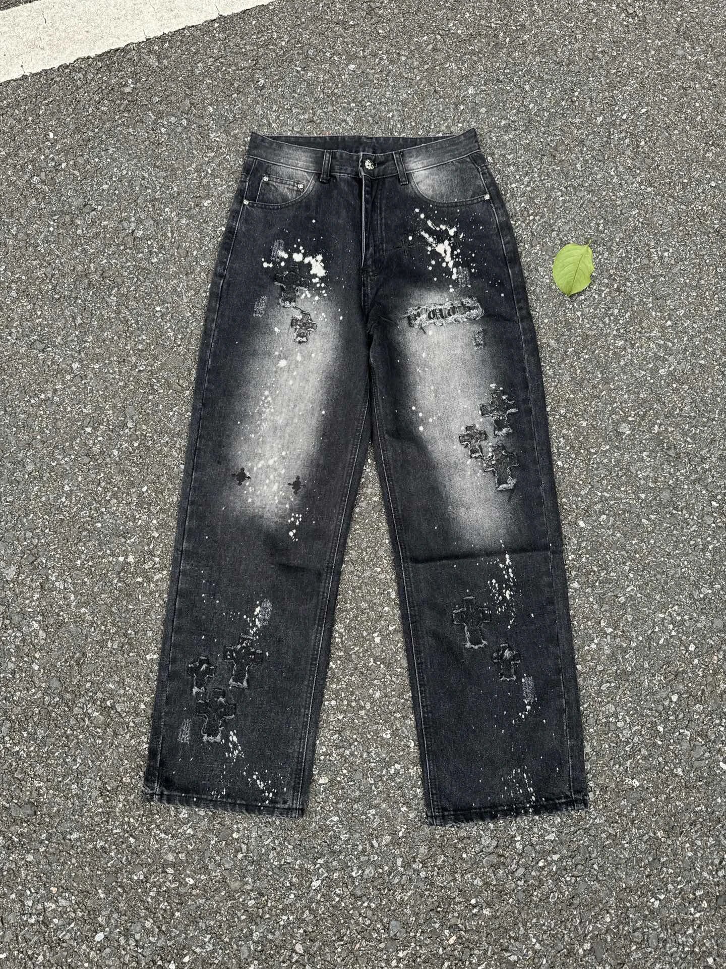 Outdoor Edit Splatter Jeans - Black