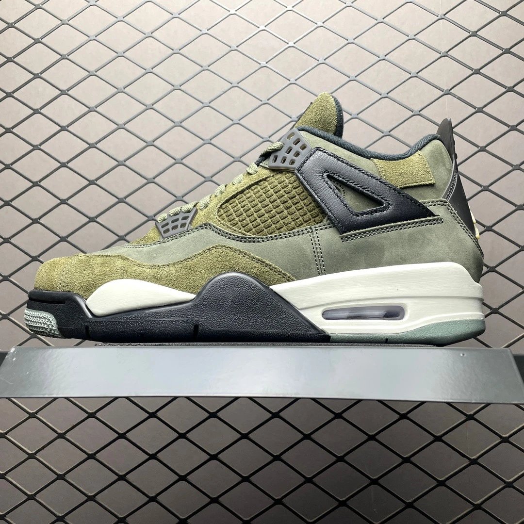 Jordan Basketball High-Tops in Olive and Black, Finished with Perforated Toe