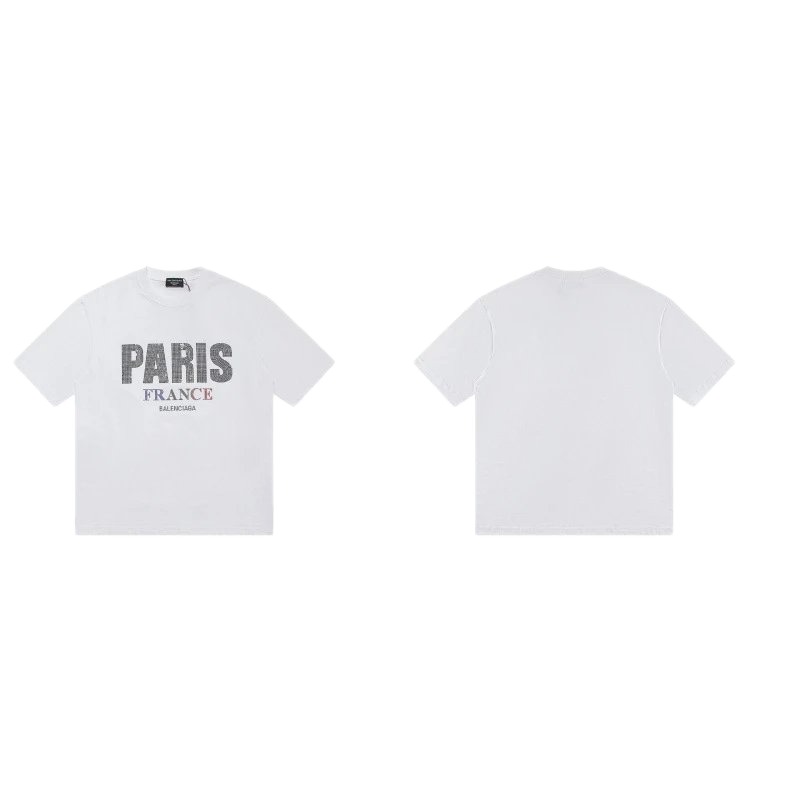 Balenciaga Paris Collection Minimalist Style White T-Shirt
