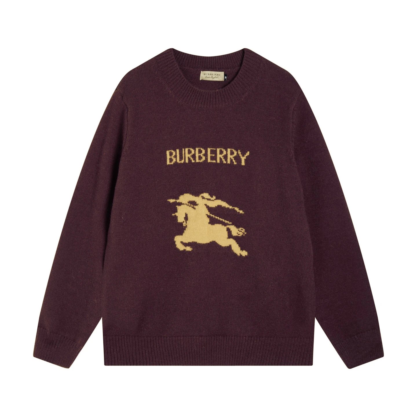 Streetwear Rotation Wool Knit Sweater by Burberry with Graphic Lettering