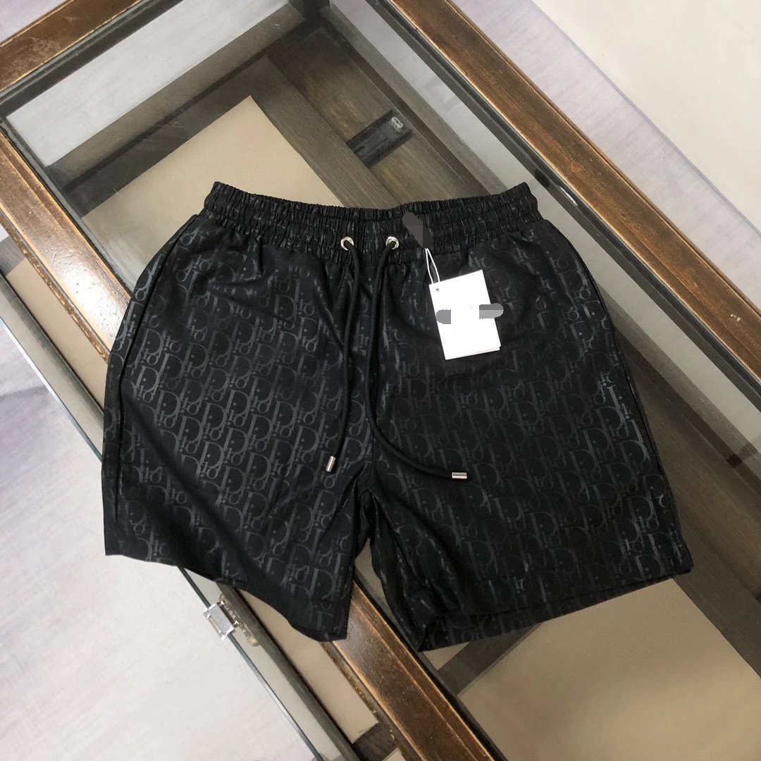 Dior Monogram Series Casual Style Black Shorts