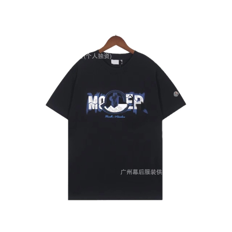 Moncler Letter Print Casual Black T-Shirt