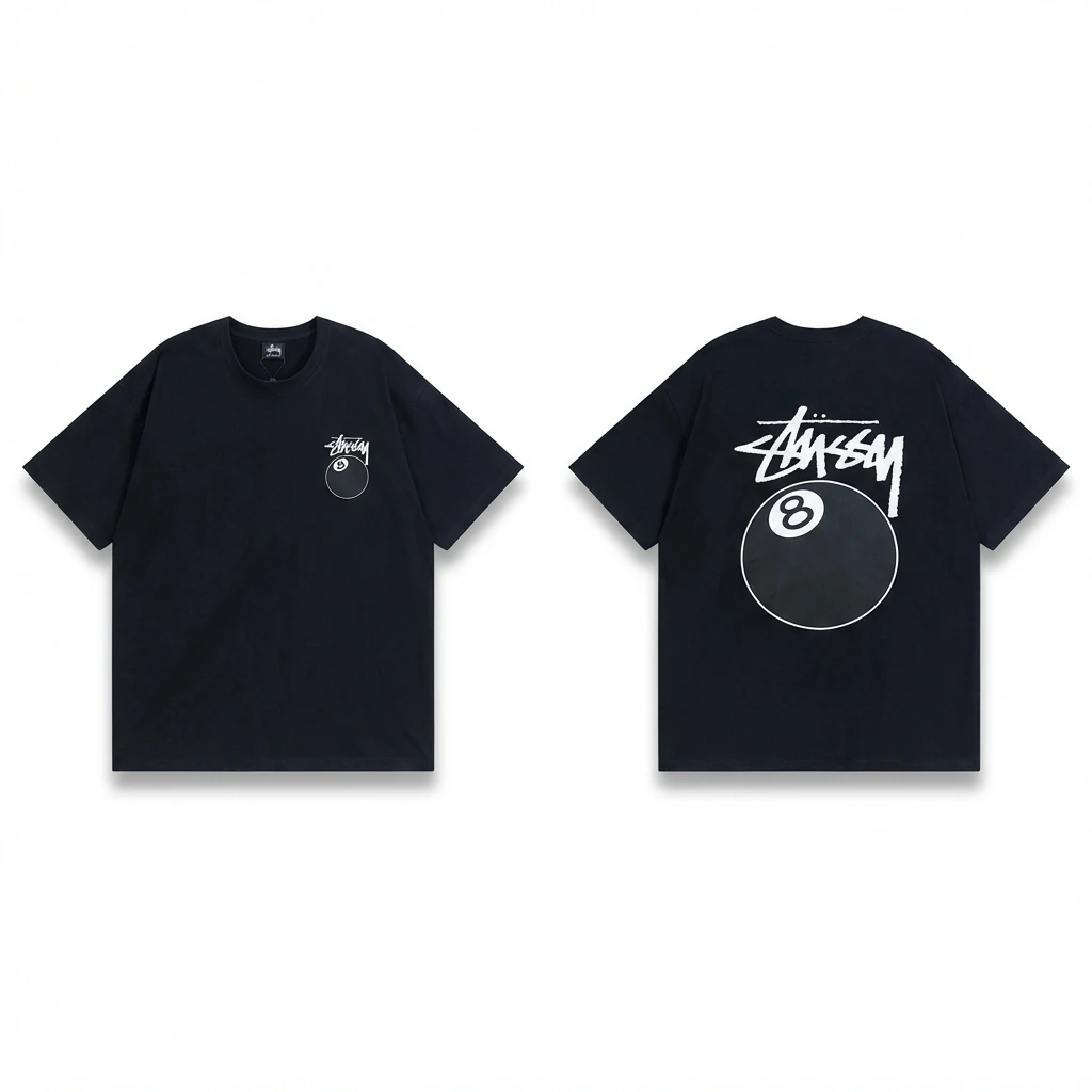 Stussy No.8 Ball Style Black T-shirt