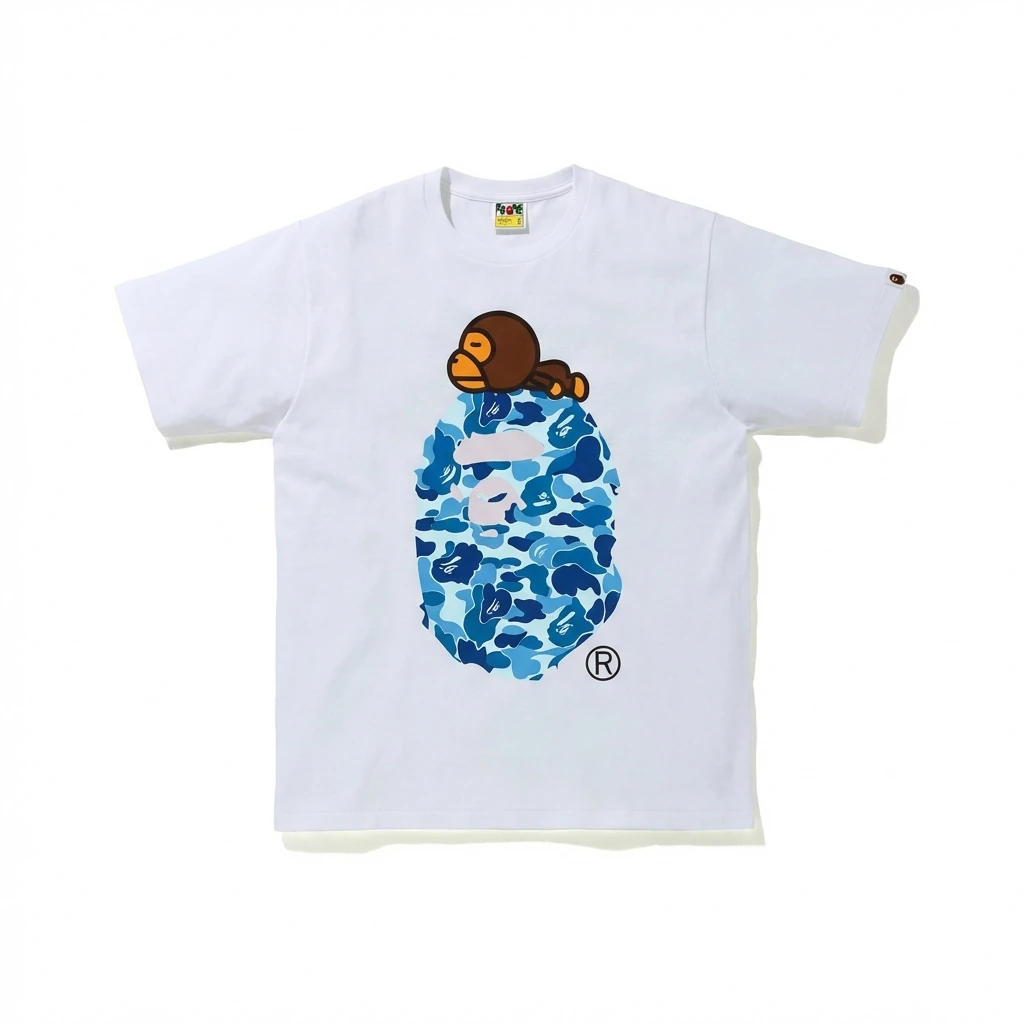 Bape Ape Camouflage Style White T-shirt