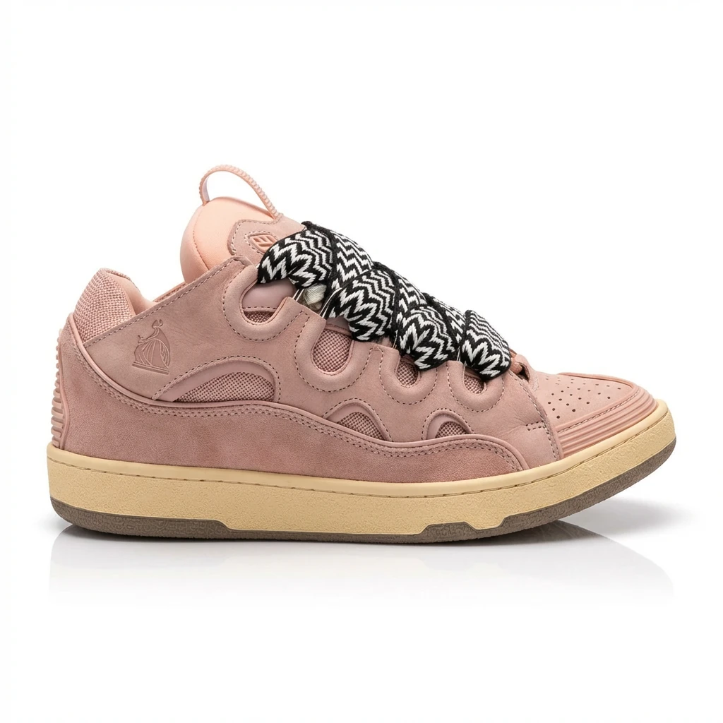 LANVIN retro-style pink and white casual shoes