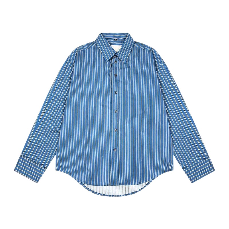 AMI striped retro-style blue shirt