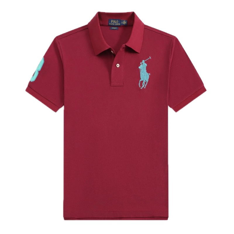 Ralph Lauren Polo with Horse Logo, Burgundy Short-sleeve