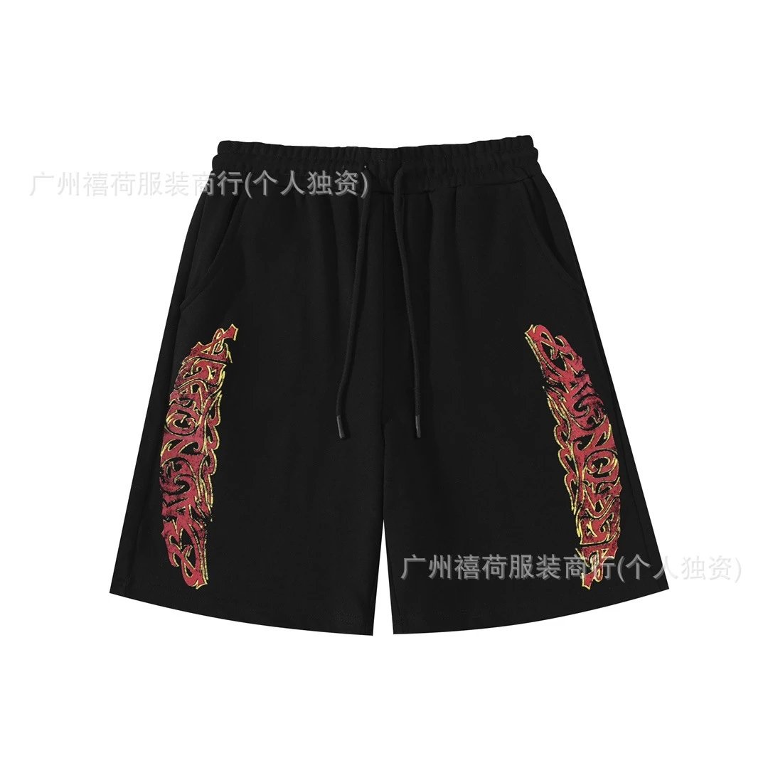 Balenciaga Flame Style Black Shorts