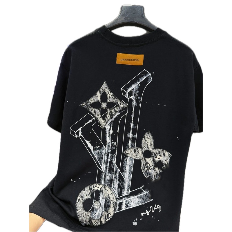 Louis Vuitton Monogram Collection Trendy Cool Black T-Shirt